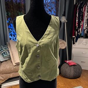 Sofia by Sofia Vergara Olive Buttoned Vest